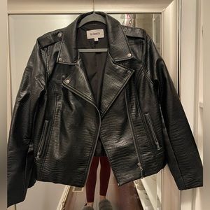 Moto Snake Faux Leather Jacket